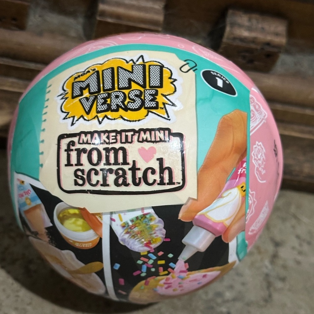 MiniVerse "From Scratch" Mini DIY Toy Ball - Pink & Teal